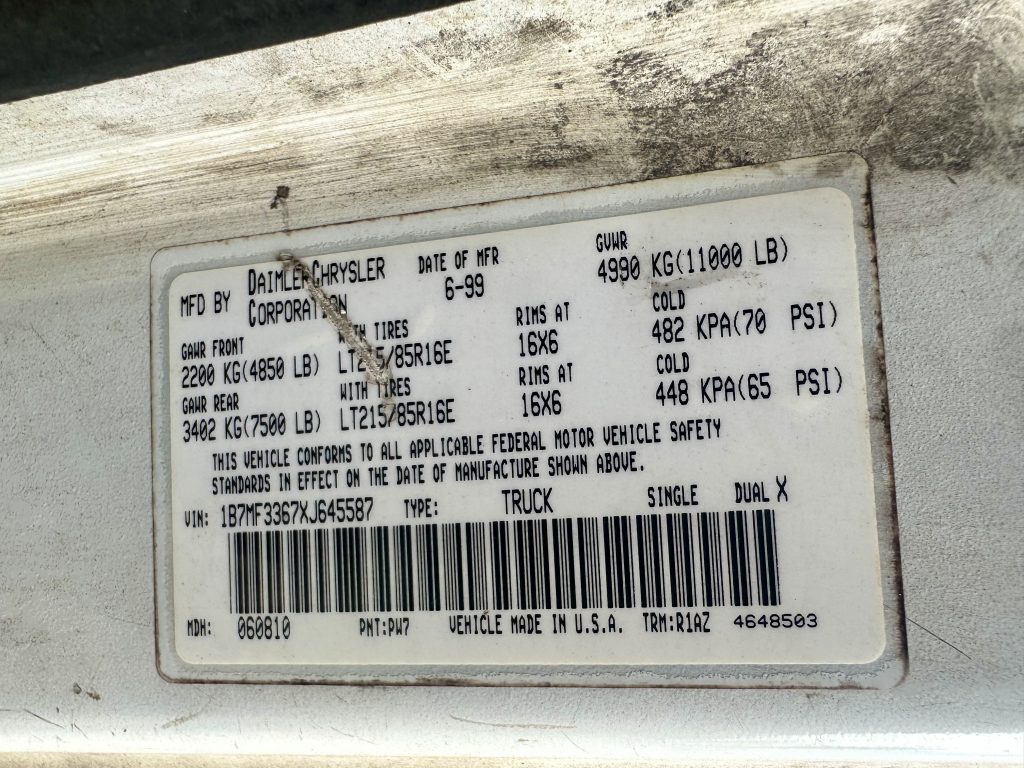 1999 Dodge Ram 3500 Quad Cab Long Bed